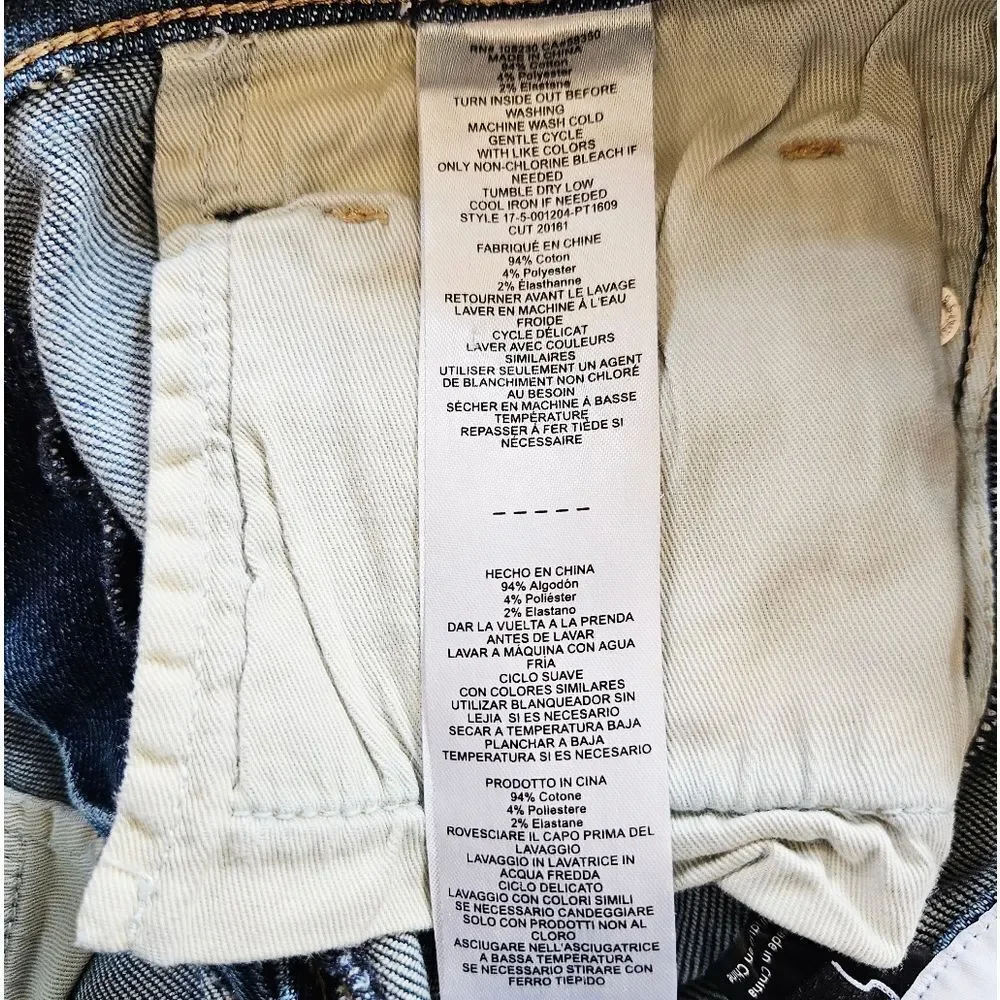 CURRENT/ELLIOT Stiletto High Waist Ragged Hem Distressed Ankle Skinny Jeans 25